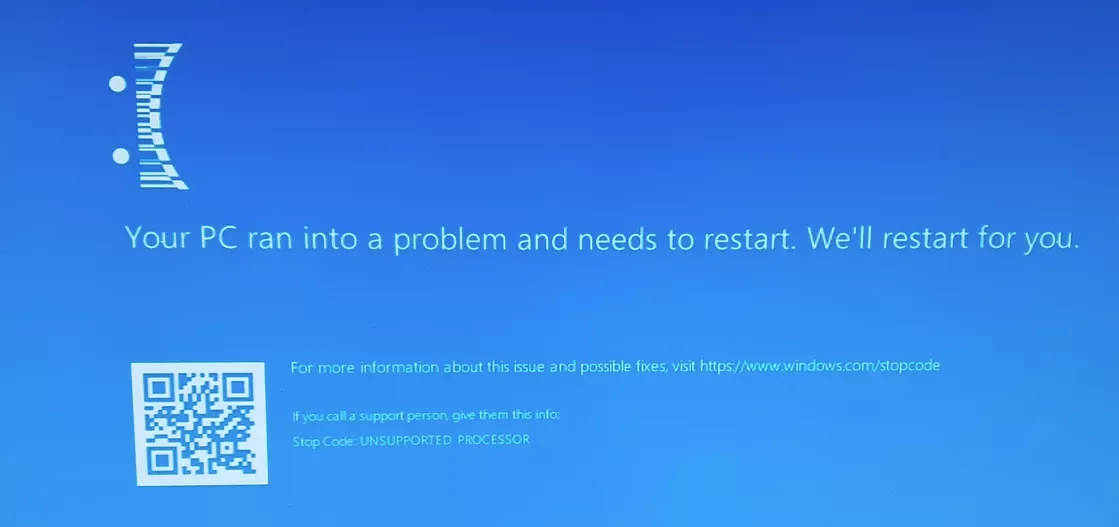 Erreur suite aux mises à jour Windows