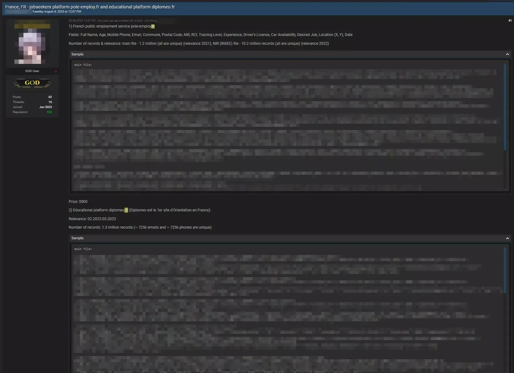 Dark Web Forum 900$